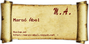 Marsó Ábel névjegykártya